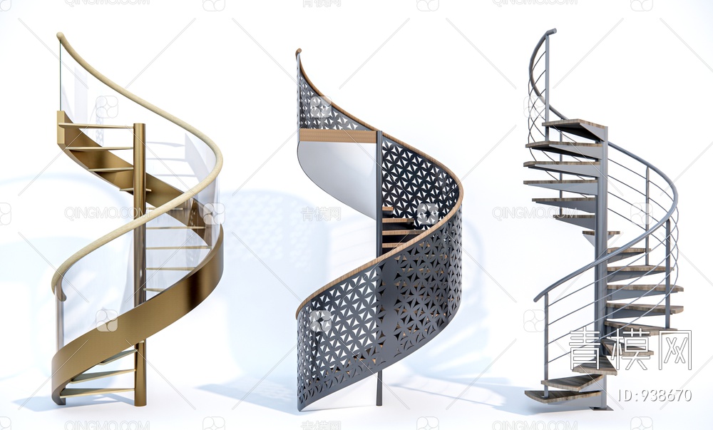 楼梯组合 旋转楼梯 金属楼梯 钢架楼梯 弧形楼梯