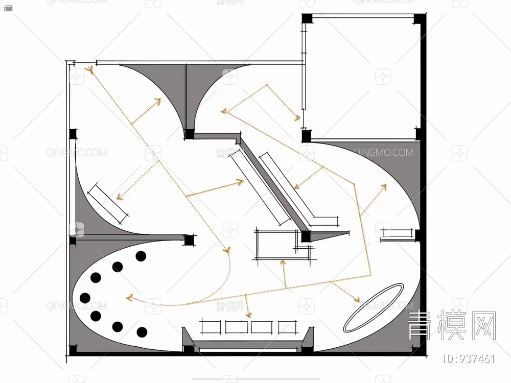 科技产品展厅施工图+效果图+平面方案