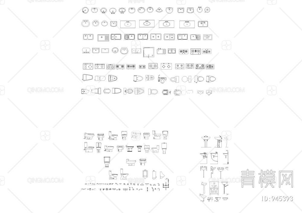 卫生间洁具常用CAD