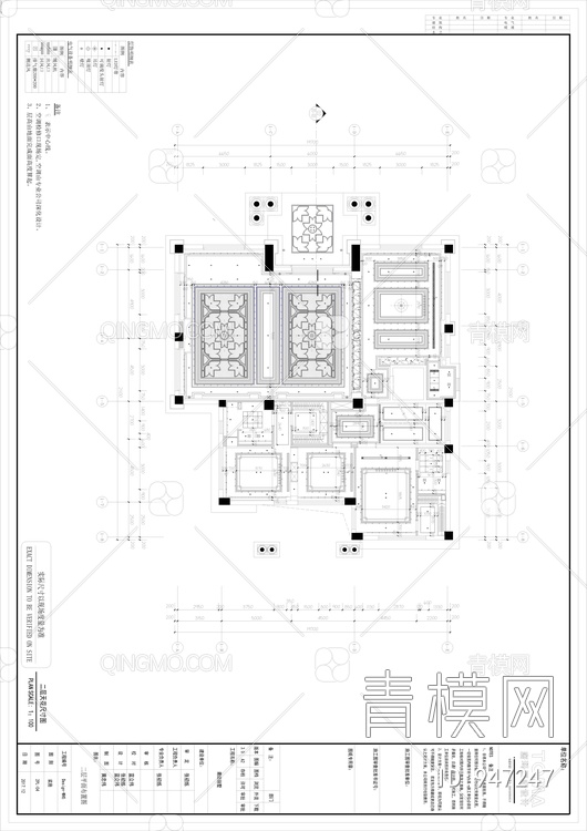 莆田七层别墅CAD装修施工图+效果图