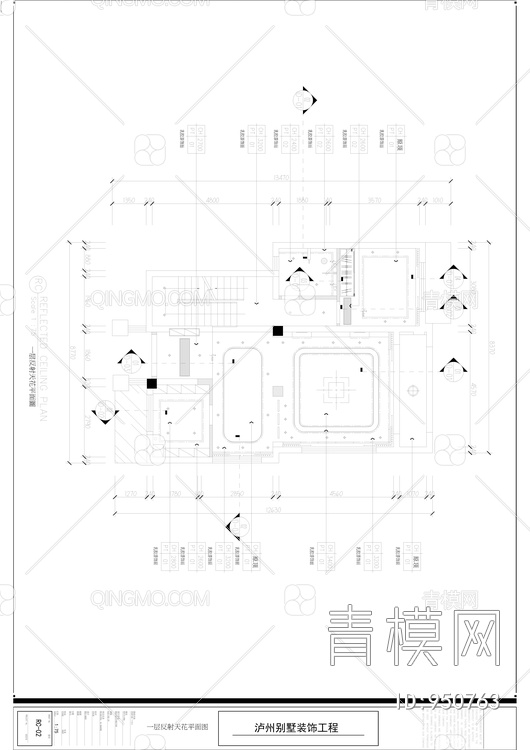 400㎡三层别墅样板间CAD装修施工图+效果图