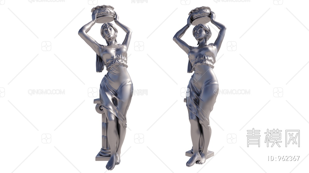 侍女人物雕塑