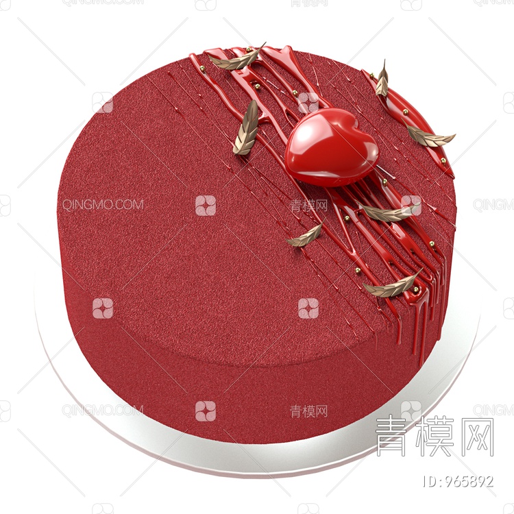 红色红心蛋糕