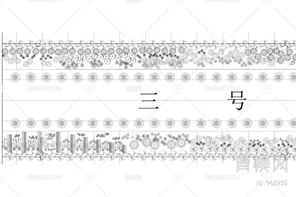 道路绿化种植设计平面图