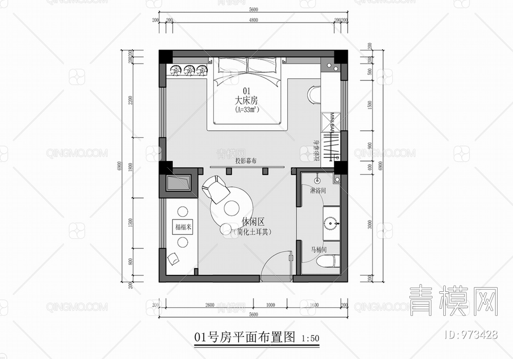 三套土耳其民宿客房CAD施工图+效果图 客栈 酒店