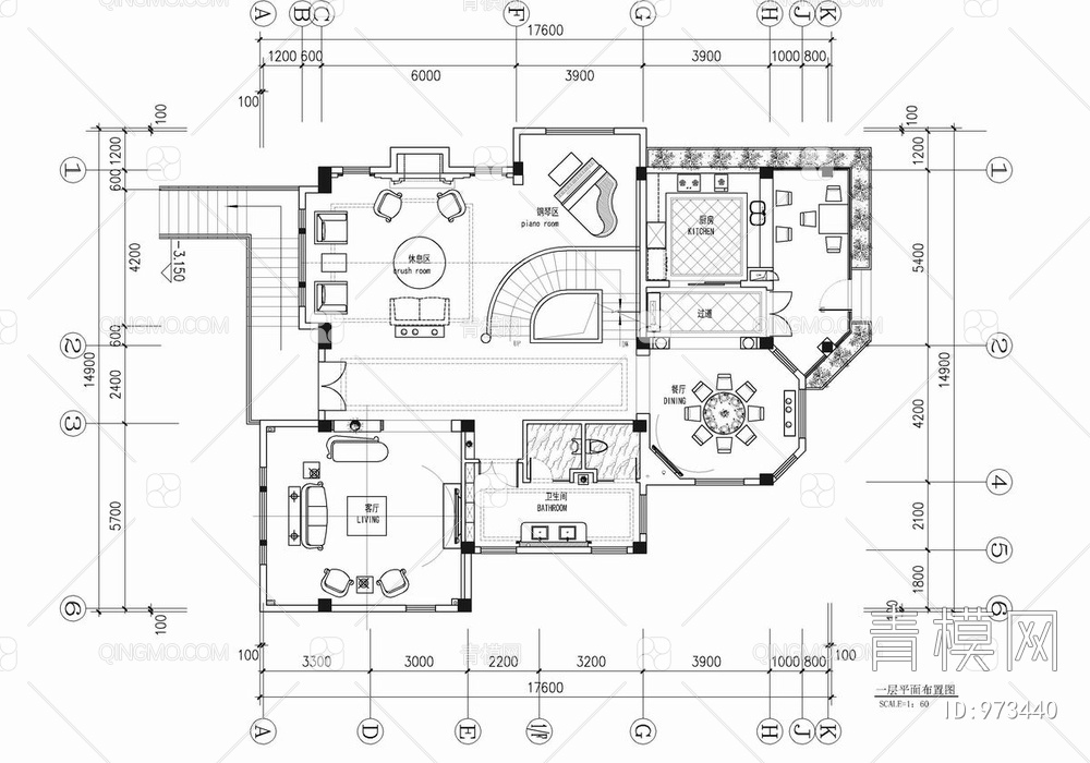 四层别墅室内装饰及花园景观CAD施工详图  豪宅 私宅 家装 洋房