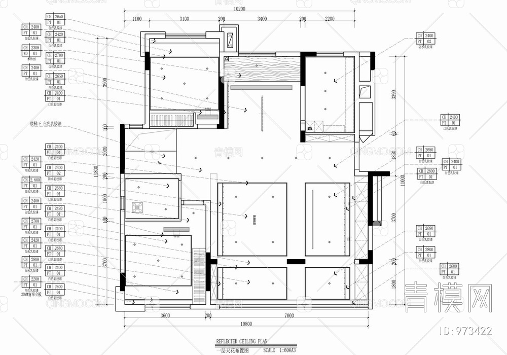 250㎡花园洋房CAD施工图+效果图+汇报文本  私宅 家装