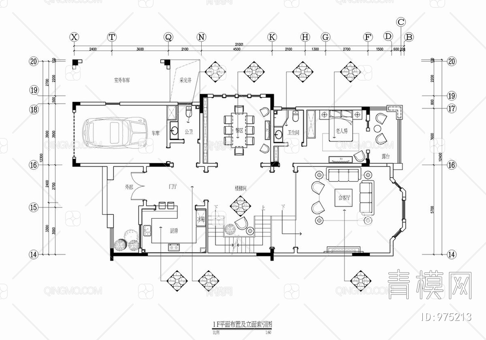 800㎡四层别墅样板房CAD施工图  豪宅 私宅 家装 私人会所 洋房