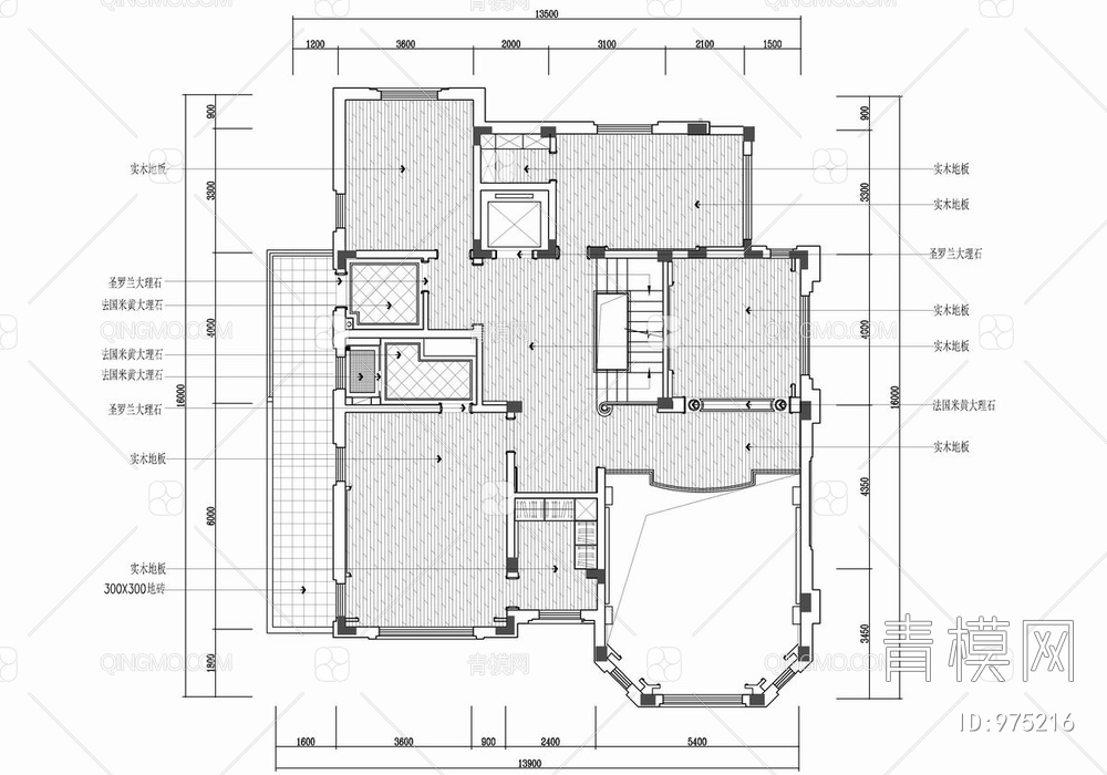 700㎡四层别墅CAD施工图 豪宅 私宅 家装 私人会所 洋房