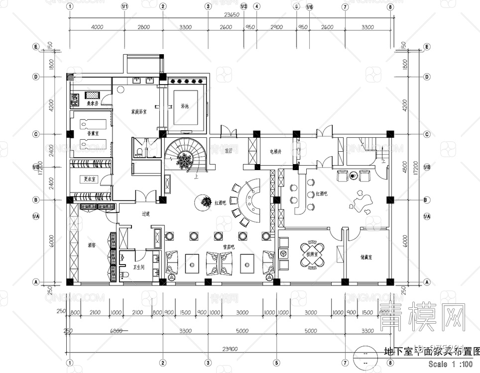 800㎡三层别墅豪宅CAD施工图  私宅 洋房 家装 私人会所