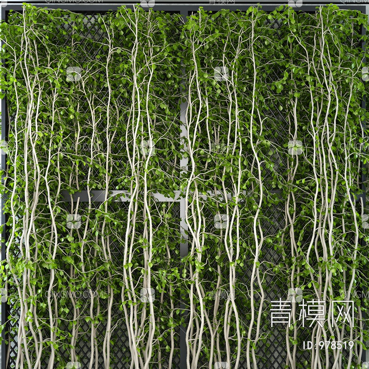 铁丝网藤蔓植物墙，绿植