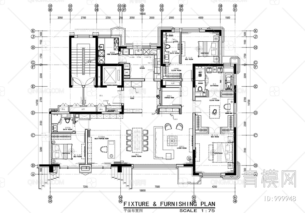 230㎡大平层家装CAD施工图 私宅 豪宅 家居 家装