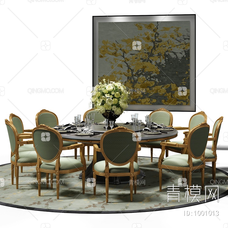 餐桌椅组合 圆桌
