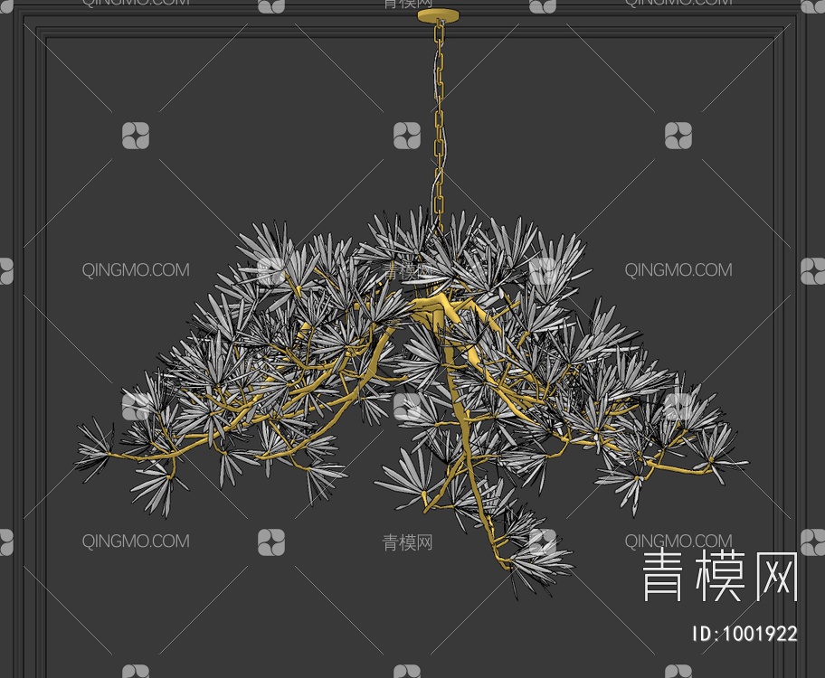 金属松树水晶装饰吊灯