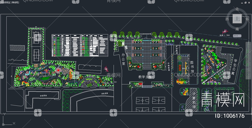 校园广场绿化设计平面图