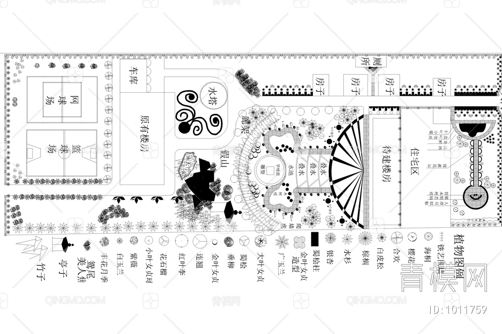 中学规划设计图环境平面图