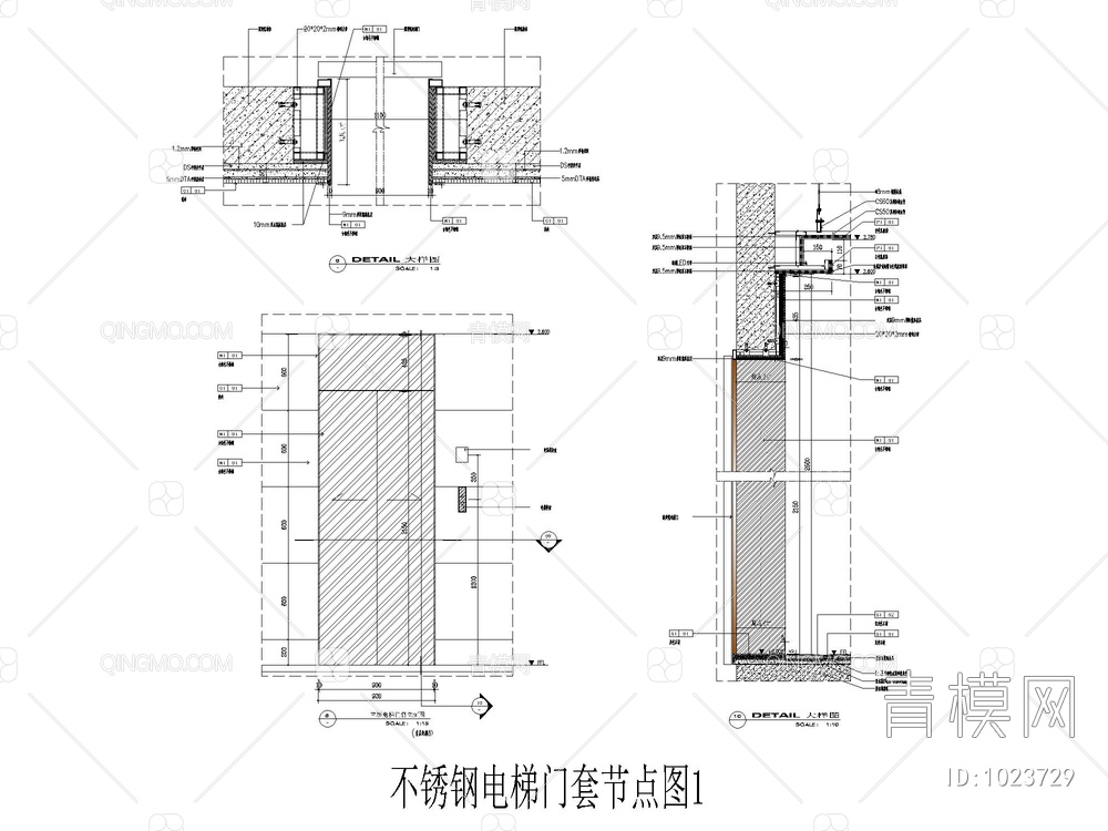 不锈钢电梯门套节点图