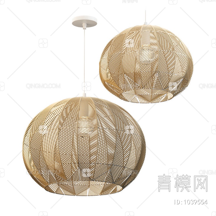竹编球型吊灯