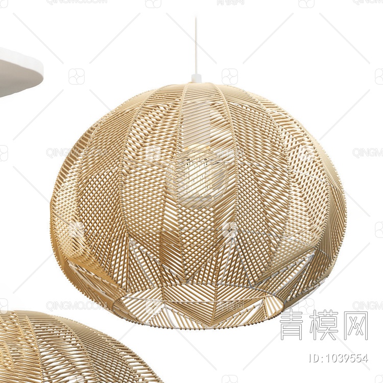 竹编球型吊灯