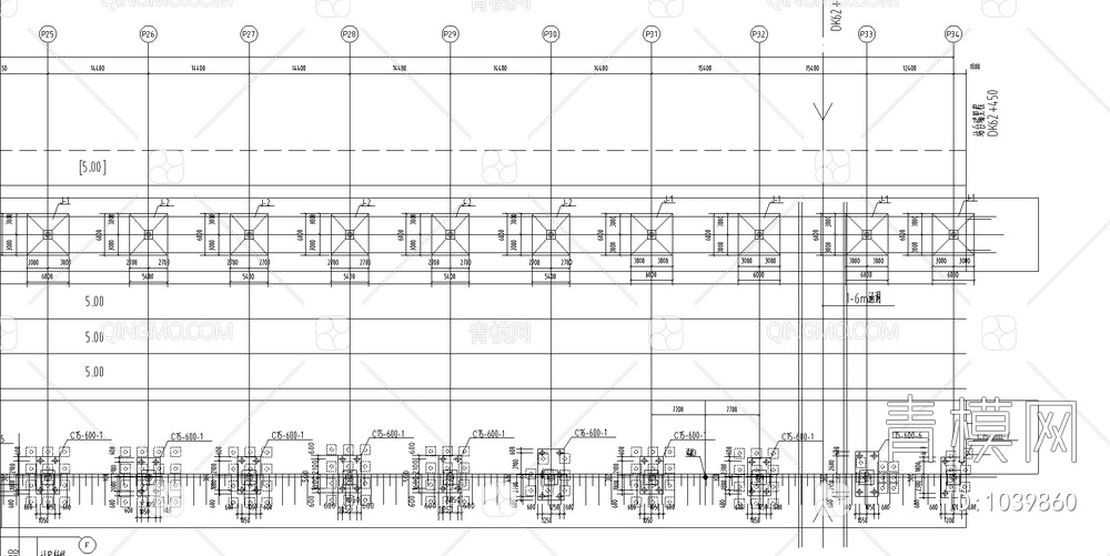 铁路站台钢结构CAD图