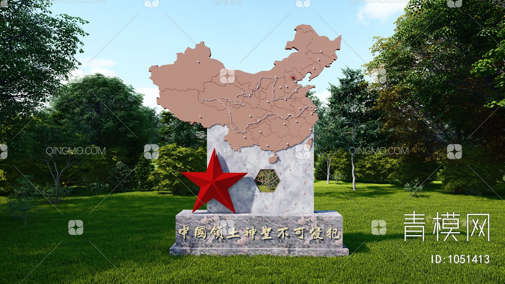 中国地图景观雕塑小品