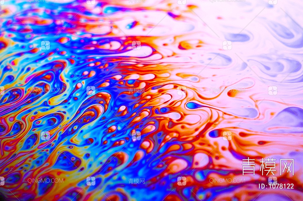 霓虹色彩抽象肥皂泡