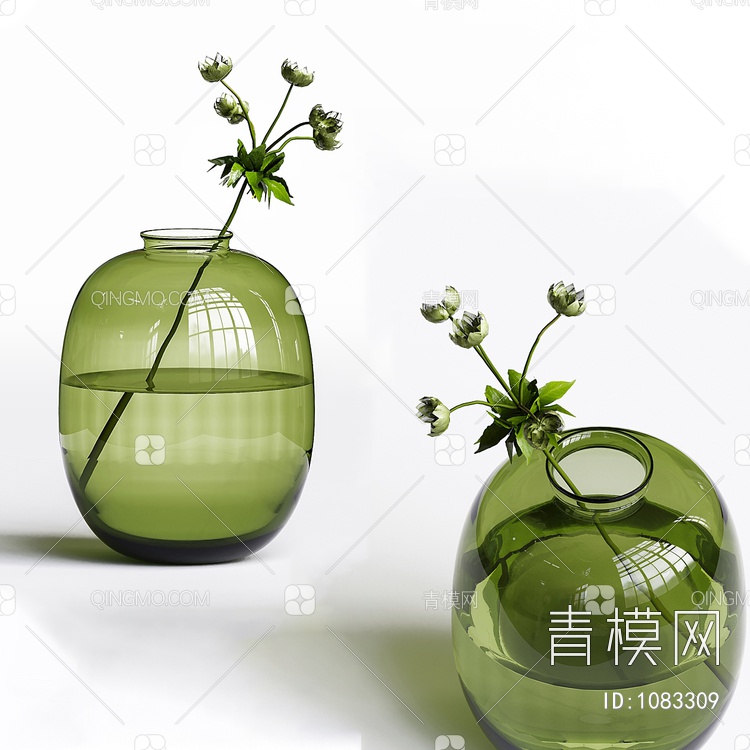 绿花瓶插枝