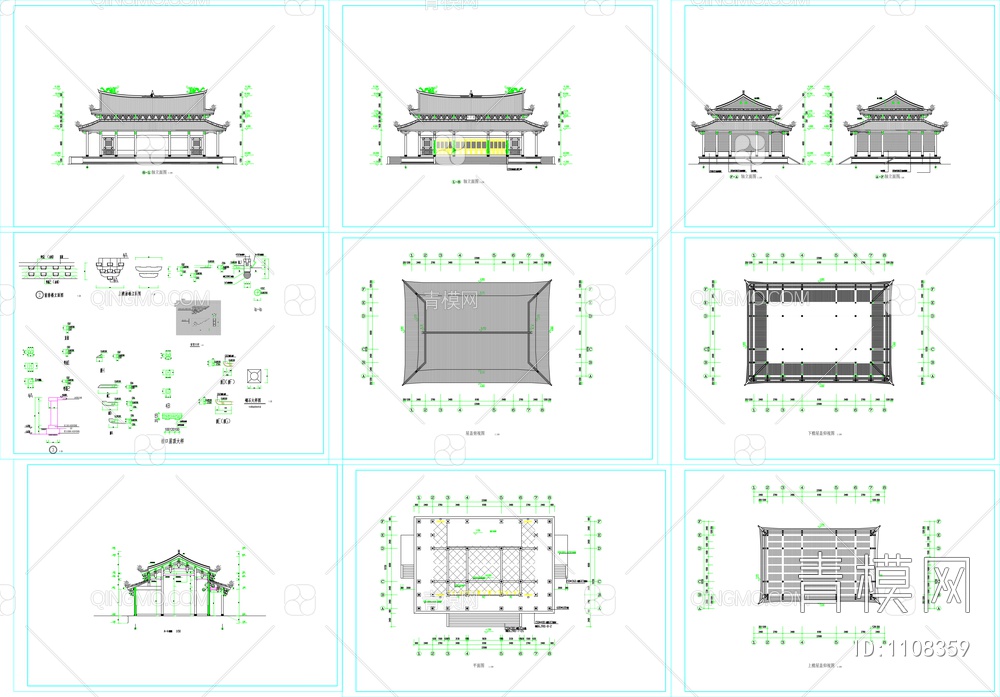 道家仿古建筑大殿建施图