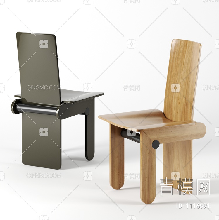 H型实木单椅