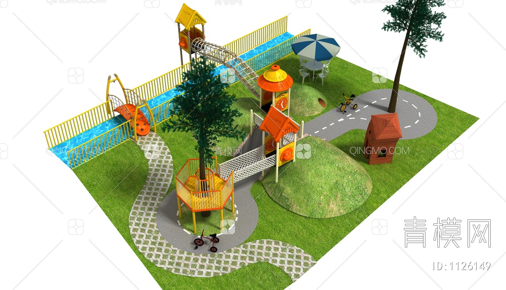 儿童游乐园，幼儿园儿童活动区，幼儿园