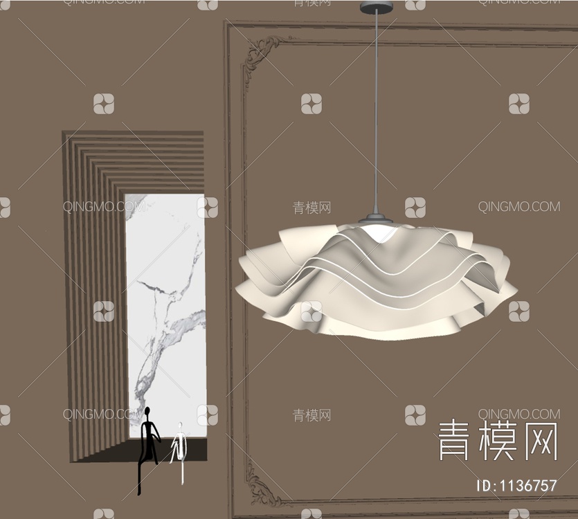 环形波浪吊灯