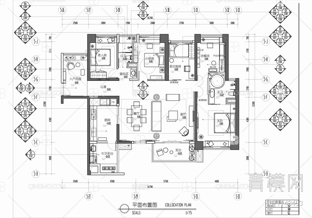 180㎡大平层CAD施工图+效果图+方案文本 家装 私宅 豪宅 大宅
