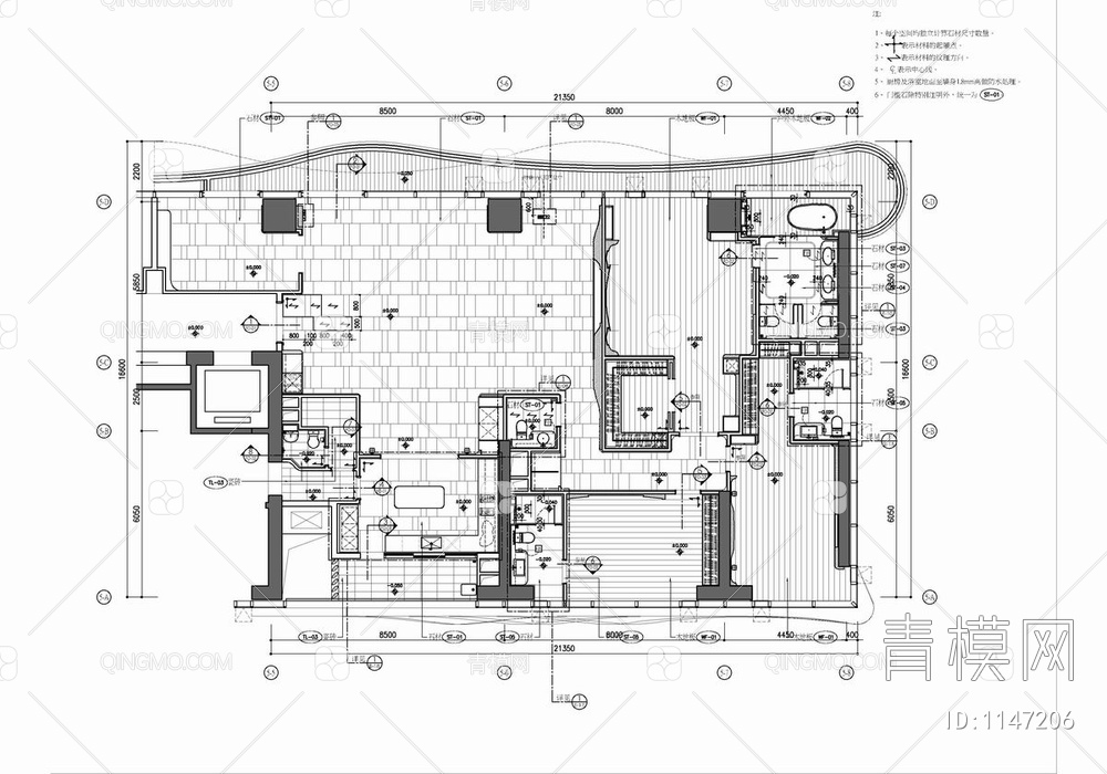 380㎡大平层家居CAD施工图+效果图 豪宅 家装 私宅 样板房
