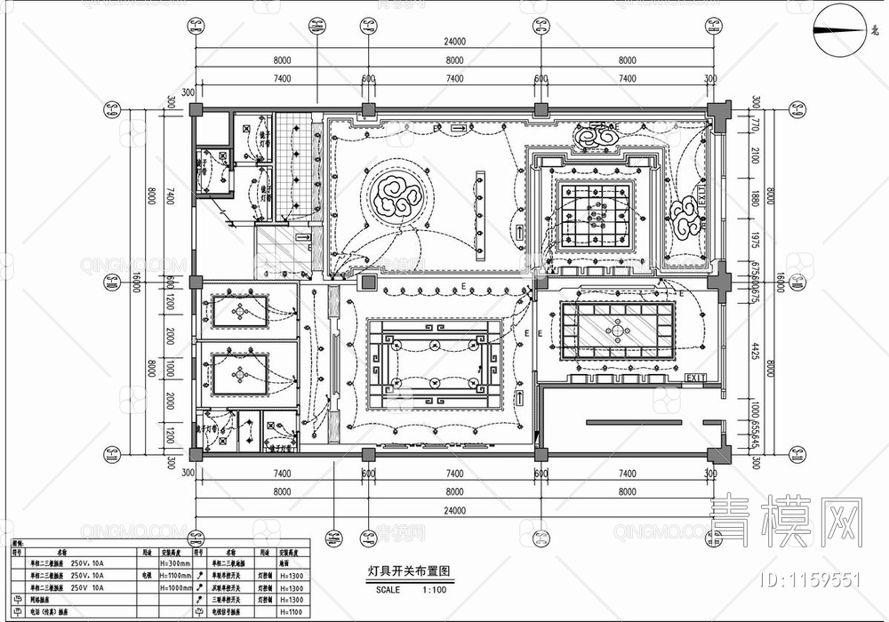 400㎡茶楼会所施工图 品茶 休闲会所 茶吧