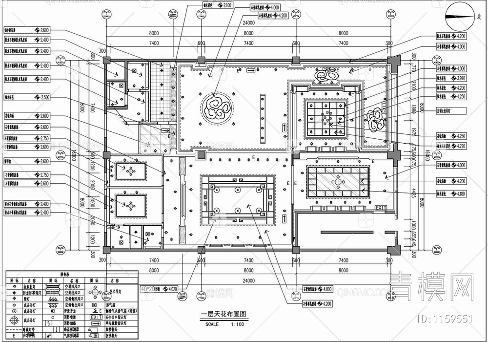 400㎡茶楼会所施工图 品茶 休闲会所 茶吧