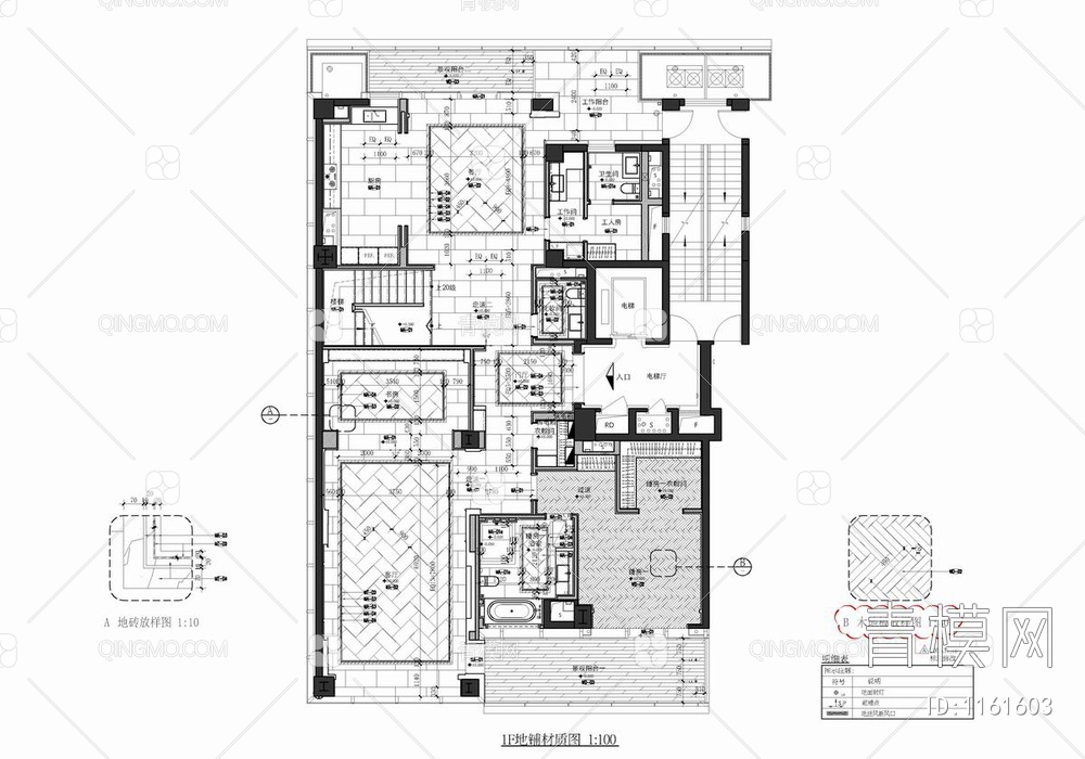 560㎡两层别墅样板间CAD施工图 洋房 家装 豪宅 私宅