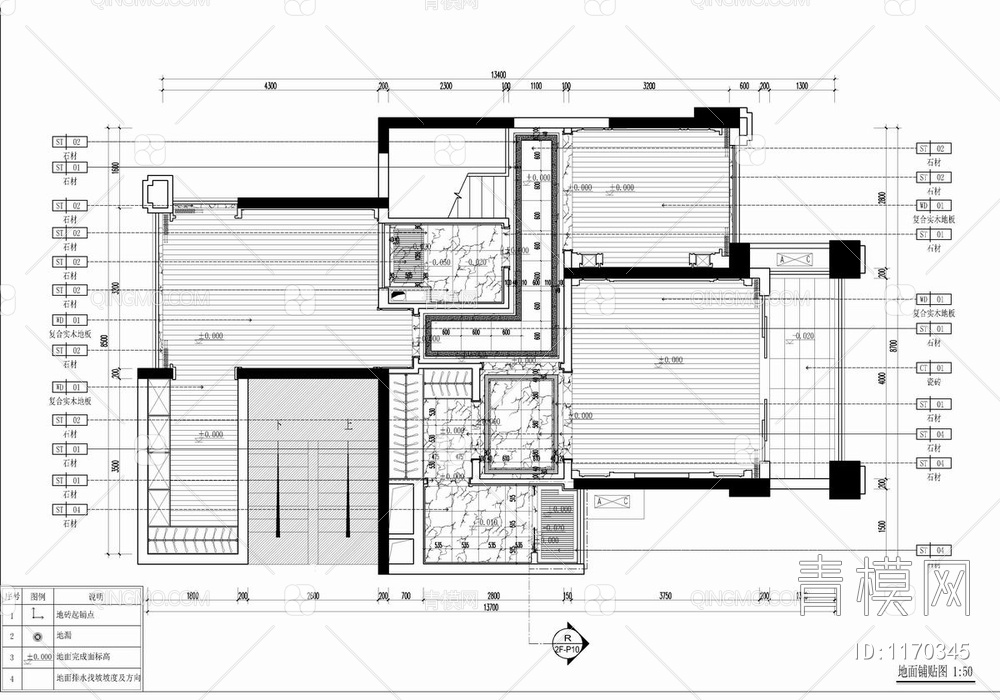 180㎡两层家装洋房CAD施工图  私宅 豪宅 家装 复式 洋房 样板房