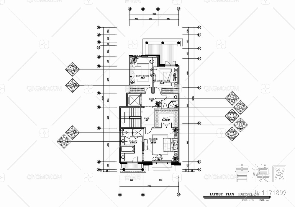 四层叠拼别墅CAD施工图+实景照 私宅 豪宅 家装 复式 洋房 样板房 大宅 别墅