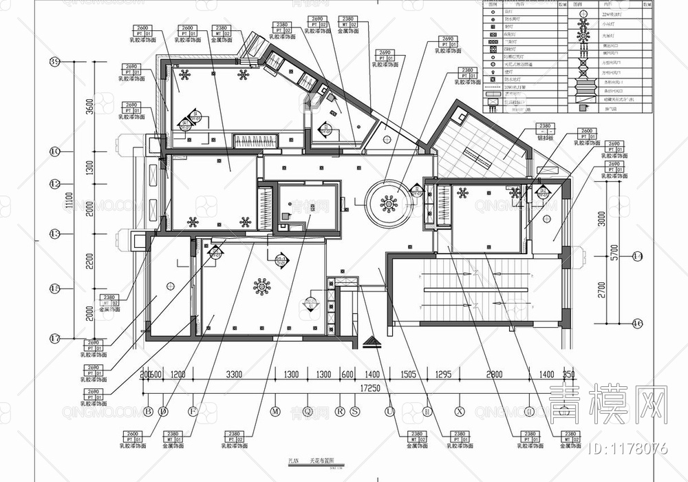 140㎡ 三居室家装CAD施工图 私宅 平层 家装 大宅 样板房