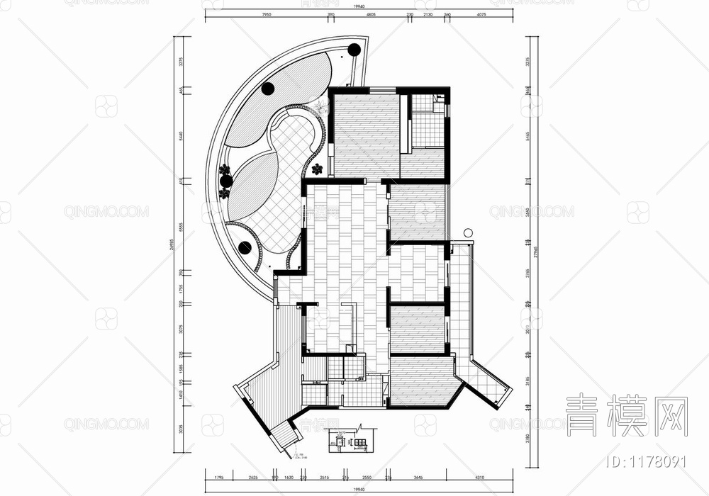 320㎡大平层家装CAD施工图+实景照 私宅 平层  豪宅 家装 大宅 样板房