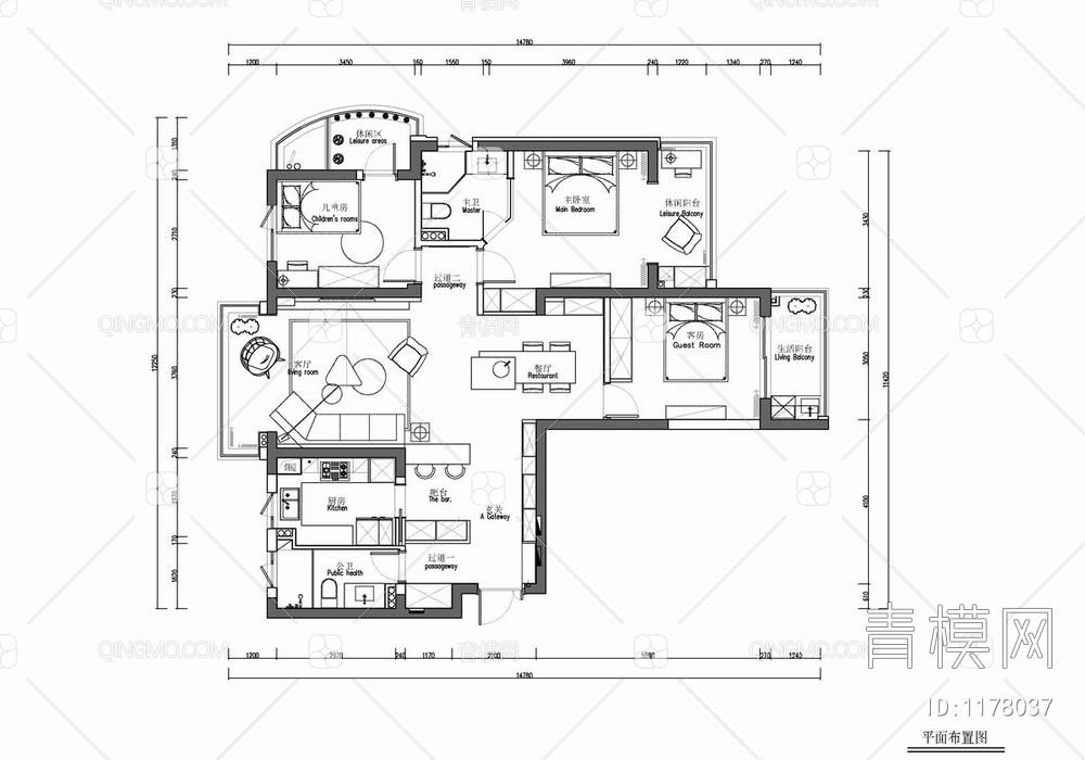 130㎡家装CAD施工图+实景照  私宅 豪宅 平层 家装 大宅 样板房