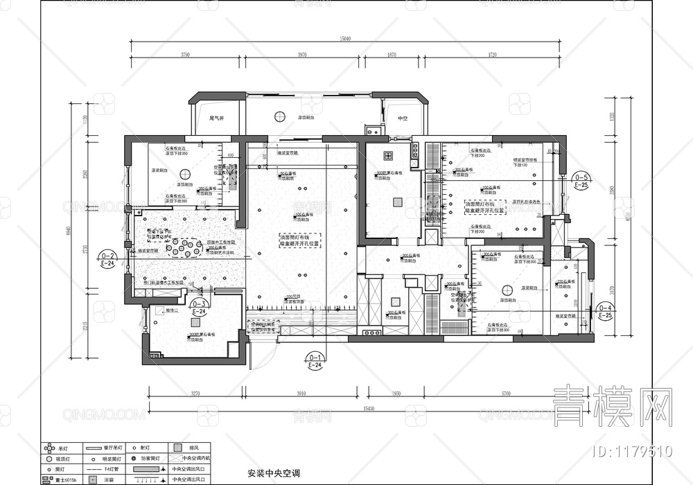 130㎡家装CAD施工图+实景照 私宅 豪宅 平层 家装 大宅 样板房