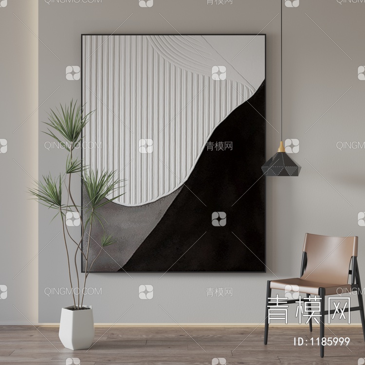 客厅黑白抽象大气装饰画