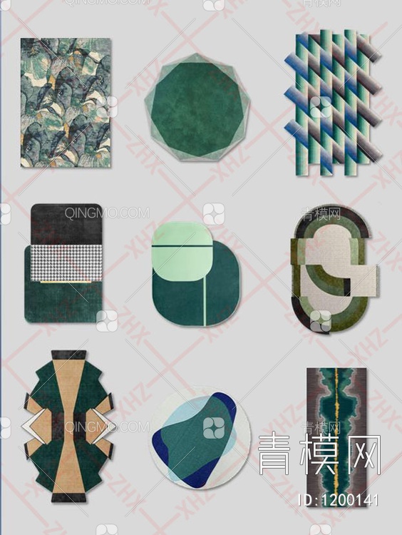 软装必备：最新各类PNG免抠图及一套软装cad图库（带遮罩和地毯贴图）