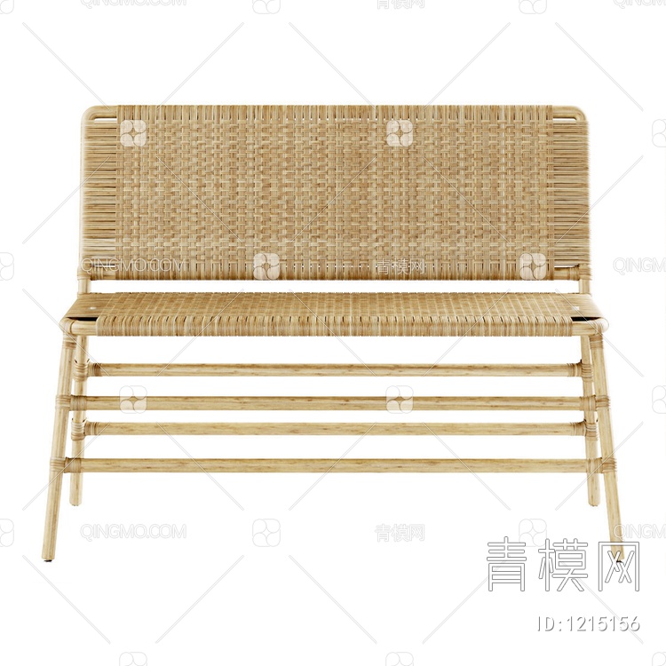 Rattan bench竹编双人沙发