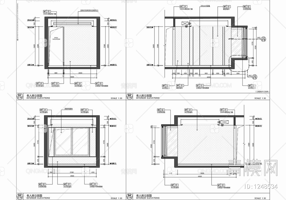 130㎡样板间CAD施工图 家装 样板房 三居室 私宅 大平层