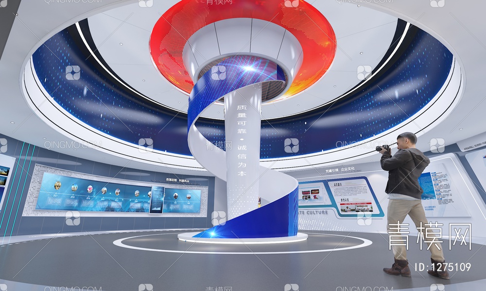 科技企业展厅 互动触摸屏 多媒体互动装置 滑轨魔屏