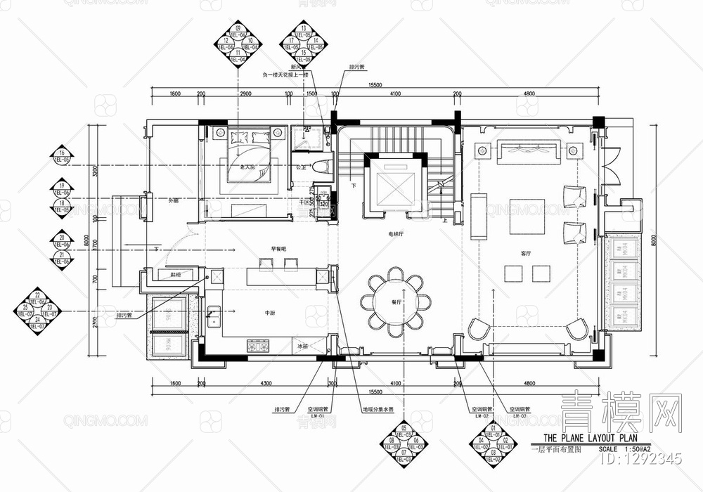 五层别墅CAD施工图+实景照+物料表 洋房 豪宅 家装 私宅 样板房