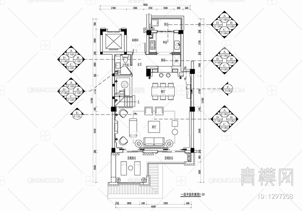 250㎡三层别墅CAD施工图 家装 私宅 豪宅 洋房 别墅 大宅 样板房