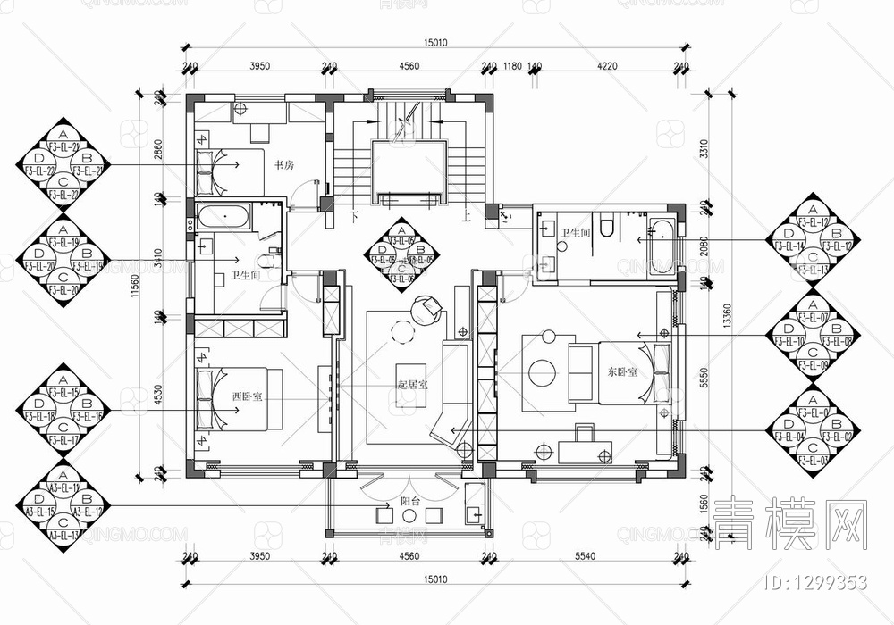 700㎡五层别墅CAD施工图 家装 私宅 豪宅 洋房 别墅 大宅 样板房